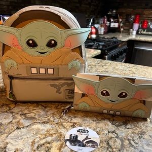 Baby Yoda Loungefly Backpack and Wallet